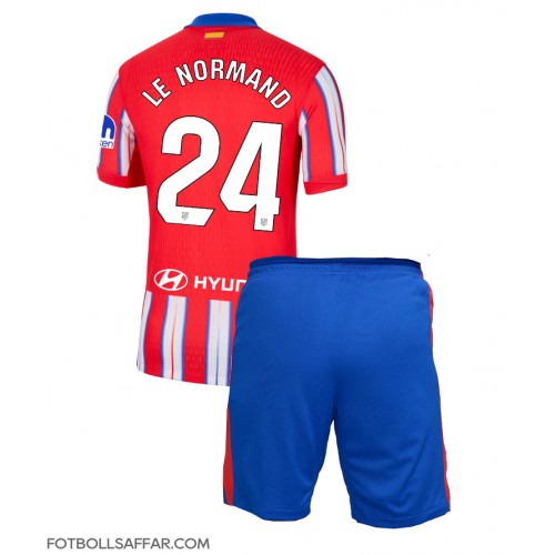 Atletico Madrid Robin Le Normand #24 Hemmadräkt Barn 2024-25 Kortärmad (+ Korta byxor)